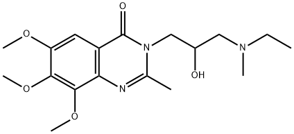 4(3H)-Quinazolinone,  3-[3-(ethylmethylamino)-2-hydroxypropyl]-6,7,8-trimethoxy-2-methyl- 结构式