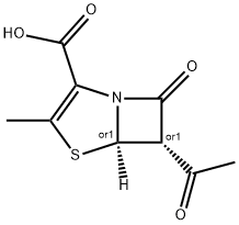 4-Thia-1-azabicyclo[3.2.0]hept-2-ene-2-carboxylicacid,6-acetyl-3-methyl-7-oxo-,cis-(9CI) 结构式