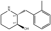 3-Piperidinol,2-[(2-methylphenyl)methyl]-,trans-(9CI) Structure