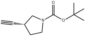 1-Pyrrolidinecarboxylic acid, 3-ethynyl-, 1,1-dimethylethyl ester, (3R)- Structure