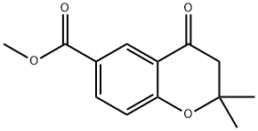 2,2-ジメチル-4-オキソクロマン-6-カルボン酸メチル 化学構造式