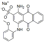 sodium 1-amino-4-o-methoxyanilino-9,10-dihydro-9,10-dioxoanthracene-2-sulphonate Struktur