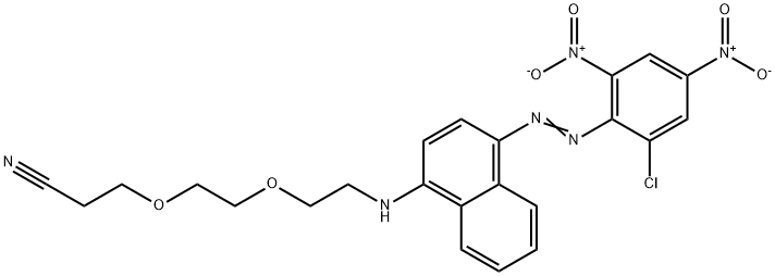 3-[2-[2-[[4-[(2-chloro-4,6-dinitrophenyl)azo]-1-naphthyl]amino]ethoxy]ethoxy]propiononitrile Struktur
