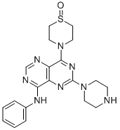 8-Anilino-4-(1-oxido-thiomorpholino)-2-piperazino-pyrimido(5,4-d)pyrim idine Struktur