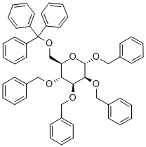 苄基 2,3,4-三-O-(苯基甲基)-6-O-(三苯基甲基)-ALPHA-D-吡喃甘露糖苷, 78561-22-5, 结构式