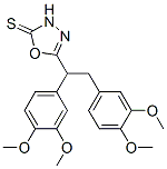 5-[1,2-bis(3,4-dimethoxyphenyl)ethyl]-3H-1,3,4-oxadiazole-2-thione Struktur