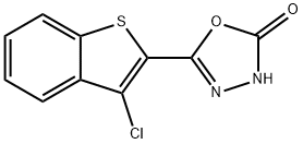 3-chloro-2-(2,3-dihydro-2-oxo-1,3,4-oxadiazol-5-yl)benzo(b)thiophene 结构式