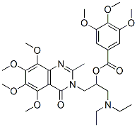Benzoic  acid,  3,4,5-trimethoxy-,  1-[(diethylamino)methyl]-2-(5,6,7,8-tetramethoxy-2-methyl-4-oxo-3(4H)-quinazolinyl)ethyl  ester  (9CI) Struktur
