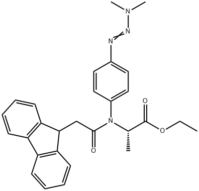 78696-42-1 ALANINE, N-(p-(3,3-DIMETHYLTRIAZENO)PHENYL)-N-(9-FLUORENYLACETYL)-, ET HYL ESTER,