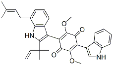 2-(1H-Indol-3-yl)-5-[2-(1,1-dimethyl-2-propenyl)-7-(3-methyl-2-butenyl)-1H-indol-3-yl]-3,6-dimethoxy-2,5-cyclohexadiene-1,4-dione Structure