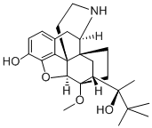 (αS)-α-tert-ブチル-4,5α-エポキシ-3-ヒドロキシ-6-メトキシ-α-メチル-6β,14-エタノモルフィナン-7α-メタノール 化学構造式