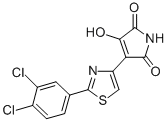 1H-Pyrrole-2,5-dione, 3-(2-(3,4-dichlorophenyl)-4-thiazolyl)-4-hydroxy -,78743-16-5,结构式