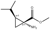 Cyclopropanecarboxylic acid, 1-amino-2-(1-methylethyl)-, methyl ester, trans- Struktur