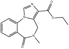 5-メチル-6-オキソ-5,6-ジヒドロ-4H-イミダゾ[1,5-a][1,4]ベンゾジアゼピン-3-カルボン酸エチル 化学構造式