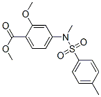 2-メトキシ-4-[メチル(p-トリルスルホニル)アミノ]安息香酸メチル 化学構造式