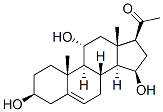 3 beta,11 alpha,15 beta-trihydroxy-5-pregnen-20-one 化学構造式