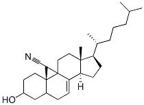 3-hydroxycholest-7-ene-9-carbonitrile Struktur