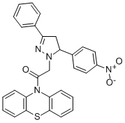 10-((4,5-Dihydro-5-(4-nitrophenyl)-3-phenyl-1H-pyrazol-1-yl)acetyl)-10 H-phenothiazine|