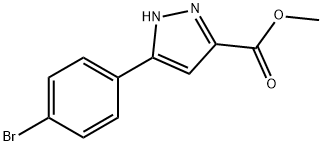 3-(4-ブロモフェニル)-1H-ピラゾール-5-カルボン酸メチル 化学構造式