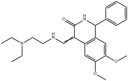 1,4-ジヒドロ-4-[[(2-ジエチルアミノエチル)アミノ]メチレン]-6,7-ジメトキシイソキノリン-3(2H)-オン 化学構造式