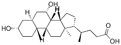 3β,7β-ジヒドロキシ-5β-コラン-24-酸 化学構造式
