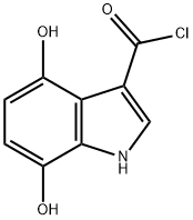 1H-Indole-3-carbonyl chloride, 4,7-dihydroxy- (9CI) 化学構造式