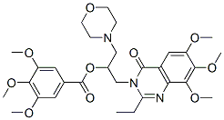 Benzoic  acid,  3,4,5-trimethoxy-,  1-[(2-ethyl-6,7,8-trimethoxy-4-oxo-3(4H)-quinazolinyl)methyl]-2-(4-morpholinyl)ethyl  ester  (9CI) Struktur