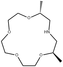 (11R*,15R*)-11,15-dimethyl-1,4,7,10-tetraoxa-13-azacyclopentadecane Struktur