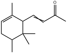 (3E)-4-[(5R)-2,5β,6,6-テトラメチル-1-シクロヘキセン-1-イル]-3-ブテン-2-オン 化学構造式