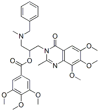 Benzoic  acid,  3,4,5-trimethoxy-,  1-[[methyl(phenylmethyl)amino]methyl]-2-(6,7,8-trimethoxy-2-methyl-4-oxo-3(4H)-quinazolinyl)ethyl  ester  (9CI) Struktur