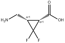 Cyclopropanecarboxylic acid, 3-(aminomethyl)-2,2-difluoro-, cis- (9CI) Structure