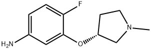 Benzenamine, 4-fluoro-3-[[(3R)-1-methyl-3-pyrrolidinyl]oxy]- (9CI) Structure