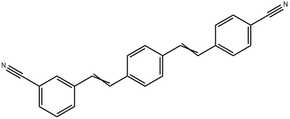 3-(2-{4-[2-(4-cyanophenyl)vinyl]phenyl}vinyl)benzonitrile Struktur