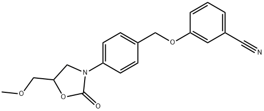 3-para-(meta-Cyano)phenoxymethylphenyl-5-methoxymethyl-2-oxazolidinone 结构式