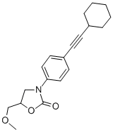 2-Oxazolidinone, 3-(4-(cyclohexylethynyl)phenyl)-5-(methoxymethyl)- Struktur