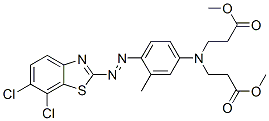 methyl N-[4-[(6,7-dichloro-2-benzothiazolyl)azo]-3-methylphenyl]-N-(3-methoxy-3-oxopropyl)-beta-alaninate 结构式