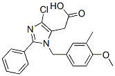 1-(3-メチル-4-メトキシベンジル)-4-クロロ-2-フェニル-1H-イミダゾール-5-酢酸 化学構造式