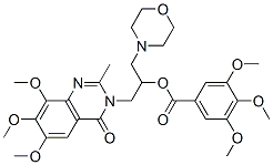 Benzoic  acid,  3,4,5-trimethoxy-,  1-(4-morpholinylmethyl)-2-(6,7,8-trimethoxy-2-methyl-4-oxo-3(4H)-quinazolinyl)ethyl  ester  (9CI) Struktur