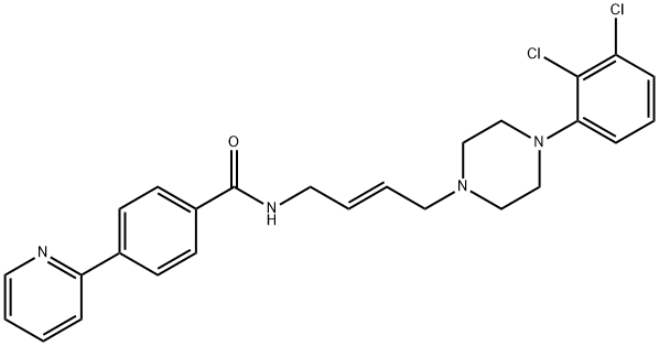 N-[(2E)-4-[4-(2,3-Dichlorophenyl)-1-piperazinyl]-2-buten-1-yl]-4-(2-pyridyl)-benzamidedihydrochloride 结构式