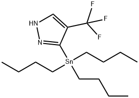 4-(Trifluoromethyl)-5-(tributylstannyl)pyrazole 化学構造式