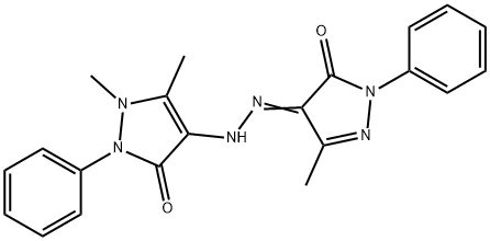 1,5-DIMETHYL-4-[2-(3-METHYL-5-OXO-1-PHENYL-4,5-DIHYDRO-1H-PYRAZOL-4-YLIDEN)HYDRAZINO]-2-PHENYL-2,3-DIHYDRO-1H-PYRAZOL-3-ONE 结构式