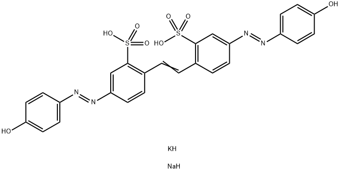 2,2'-(1,2-乙烯二基)双[5-[(4-甲苯基)偶氮]]-苯磺酸钾钠盐 结构式