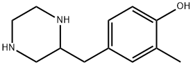 Phenol, 2-methyl-4-(2-piperazinylmethyl)- (9CI) Structure