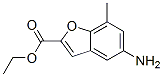 2-Benzofurancarboxylicacid,5-amino-7-methyl-,ethylester(9CI) Structure