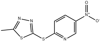 2-(5-Methyl-[1,3,4]thiadiazol-2-ylsulfanyl)-5-nitro-pyridine 结构式