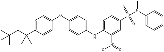 N-methyl-3-nitro-N-phenyl-4-[[4-[4-(1,1,3,3-tetramethylbutyl)phenoxy]phenyl]amino]benzenesulphonamide Struktur