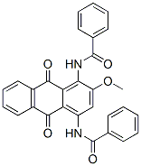 N,N'-[(9,10-ジヒドロ-2-メトキシ-9,10-ジオキソアントラセン)-1,4-ジイル]ビスベンズアミド 化学構造式