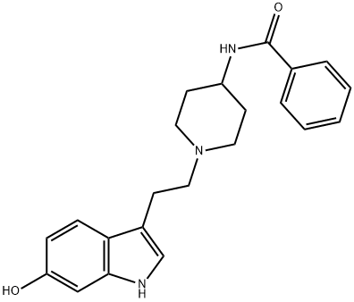 3-[2-(4-ベンゾイルアミノピペリジン-1-イル)エチル]-6-ヒドロキシ-1H-インドール 化学構造式