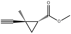 Cyclopropanecarboxylic acid, 2-ethynyl-2-methyl-, methyl ester, trans- (9CI) Struktur