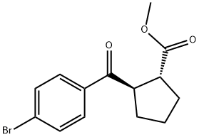 CYCLOPENTANECARBOXYLIC ACID, 2-(4-BROMOBENZOYL)-, METHYL ESTER, (1R,2R)- 化学構造式